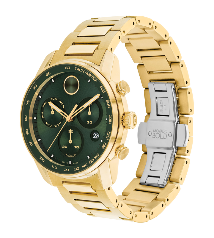 Movado BOLD Verso Green Dial Chronograph Watch 3600948