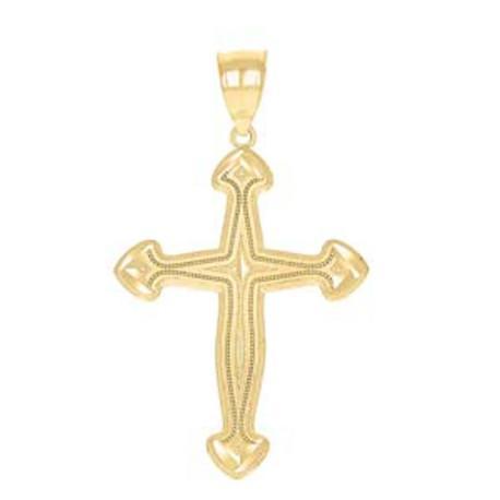 10k Yellow Gold Cross Pendant Charm