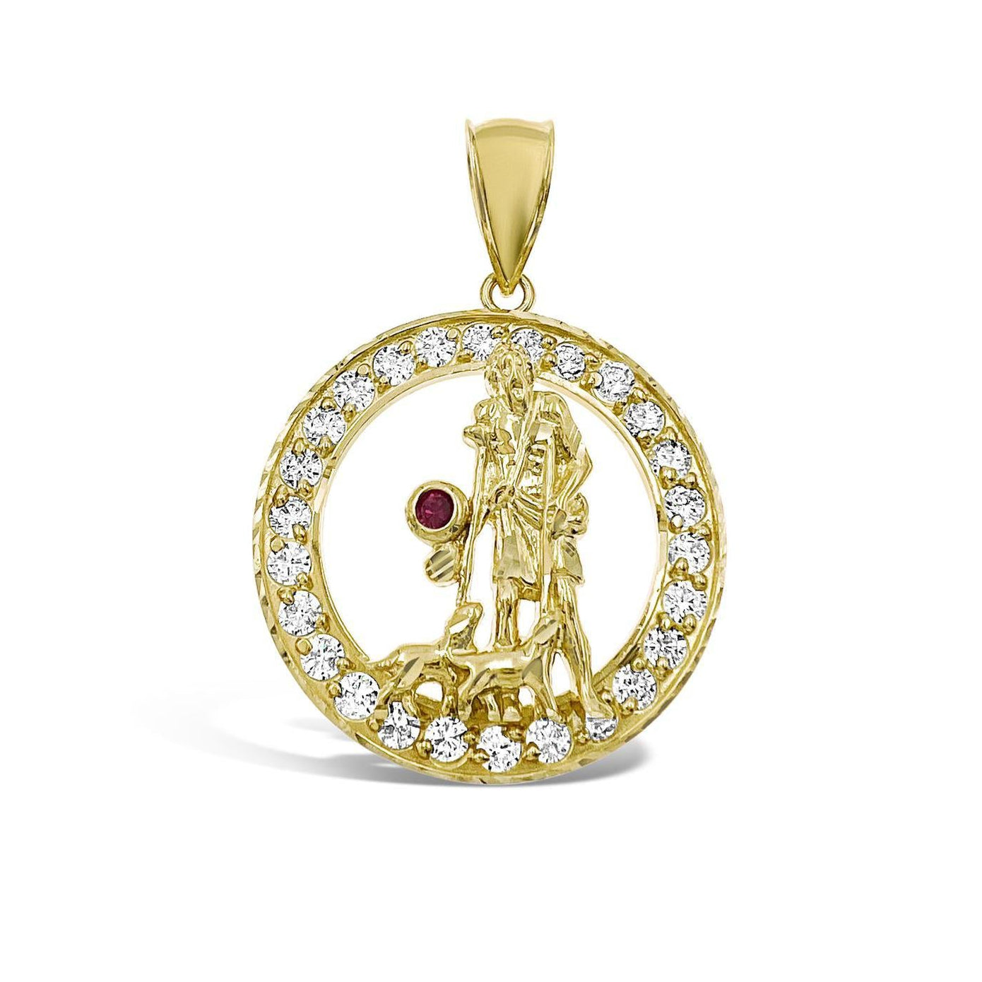 10K Gold Saint Lazarus Pendant