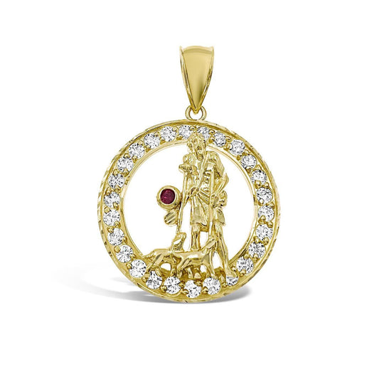 10K Gold Saint Lazarus Pendant