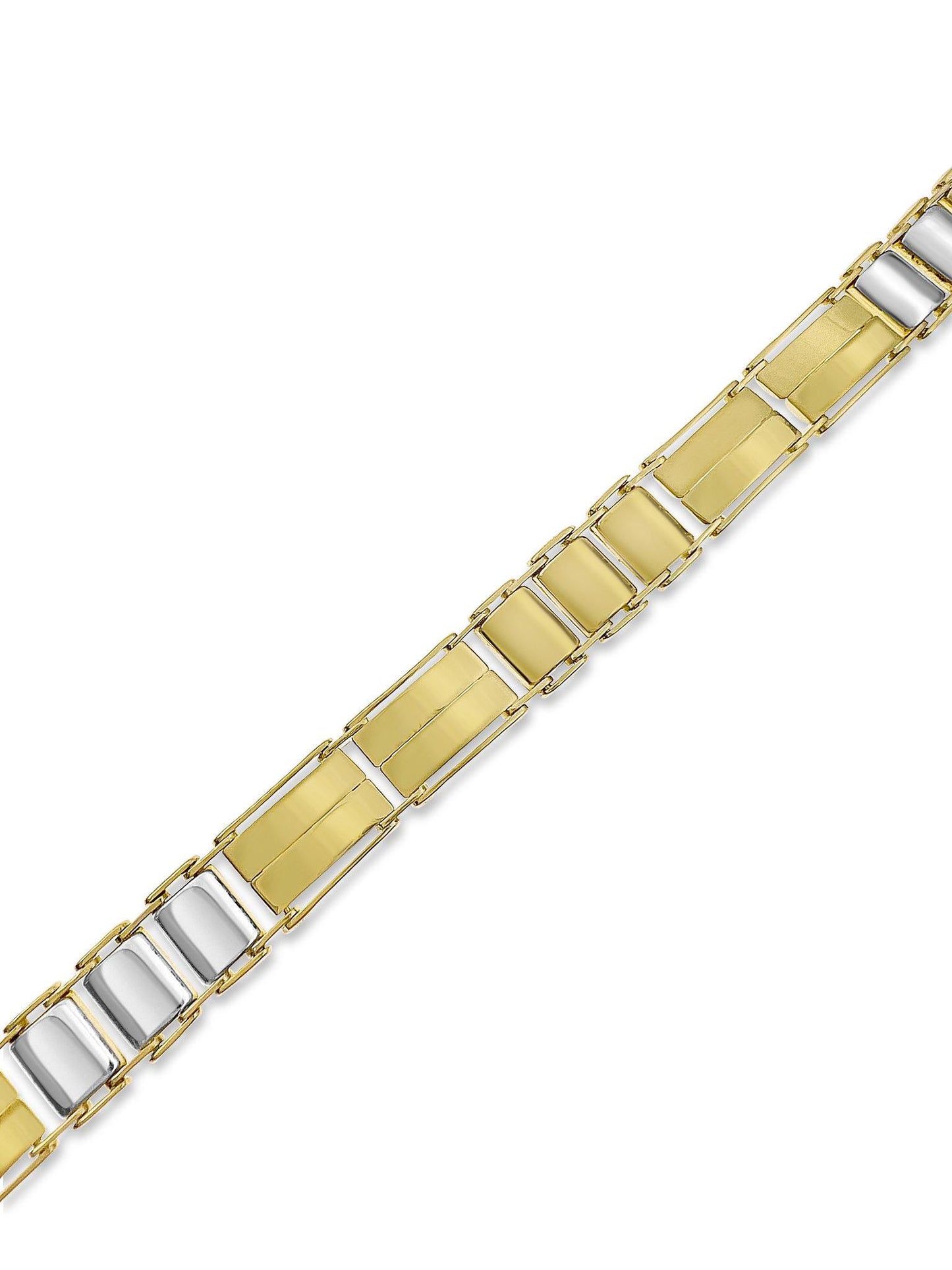 10k Two tone Gold Men Bracelet 8.5" 10mm