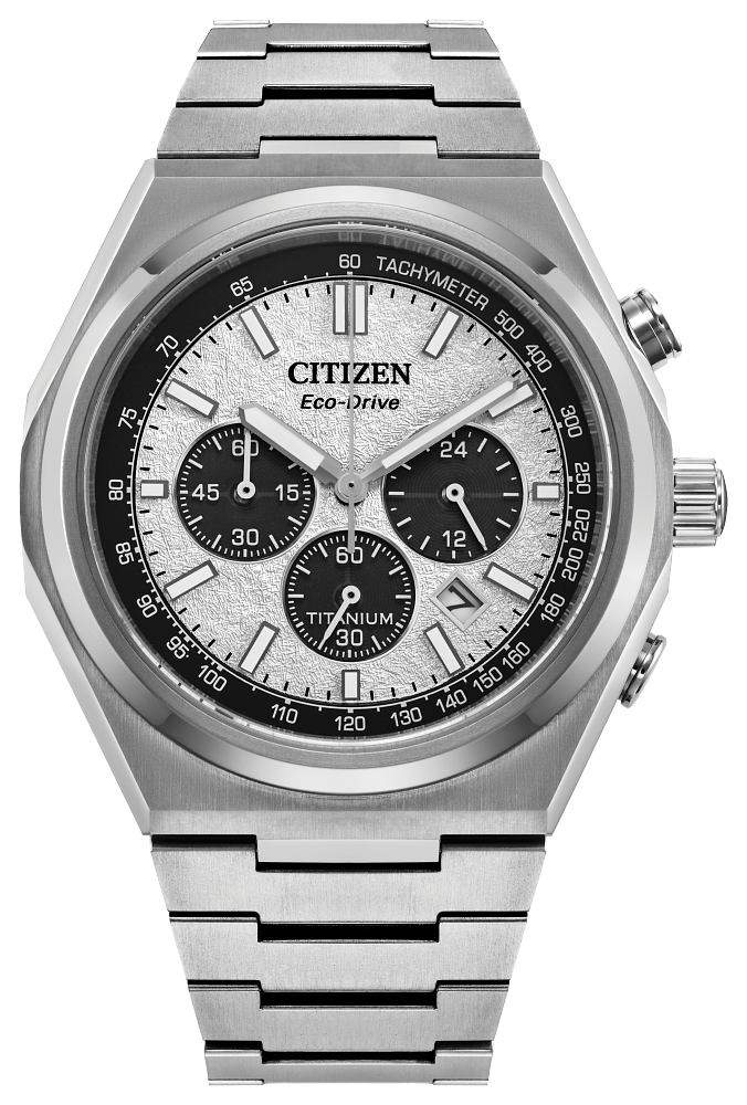 CITIZEN Eco-Drive Zenshin Chrono White-ilver Tone Dial Watch CA4610-85A