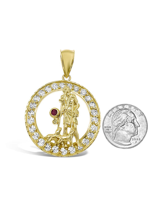 10K Gold Saint Lazarus Pendant
