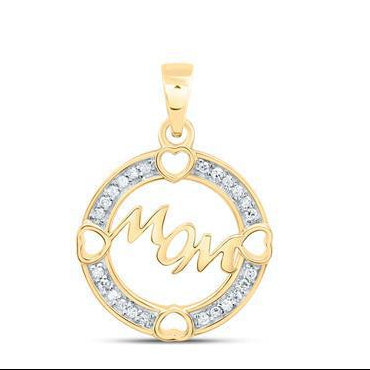 Diamond Mom Pendant 10k Yellow Gold