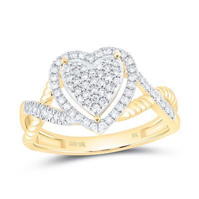 0.33ctw Diamond Heart Ring 10K Yellow Gold