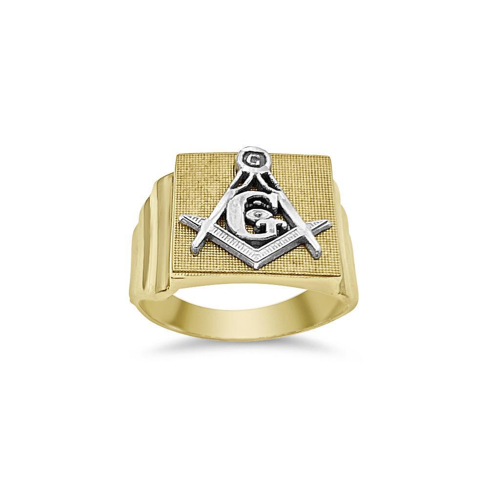 Masonic Ring 10k Yellow Gold Men's Band Size 10.25