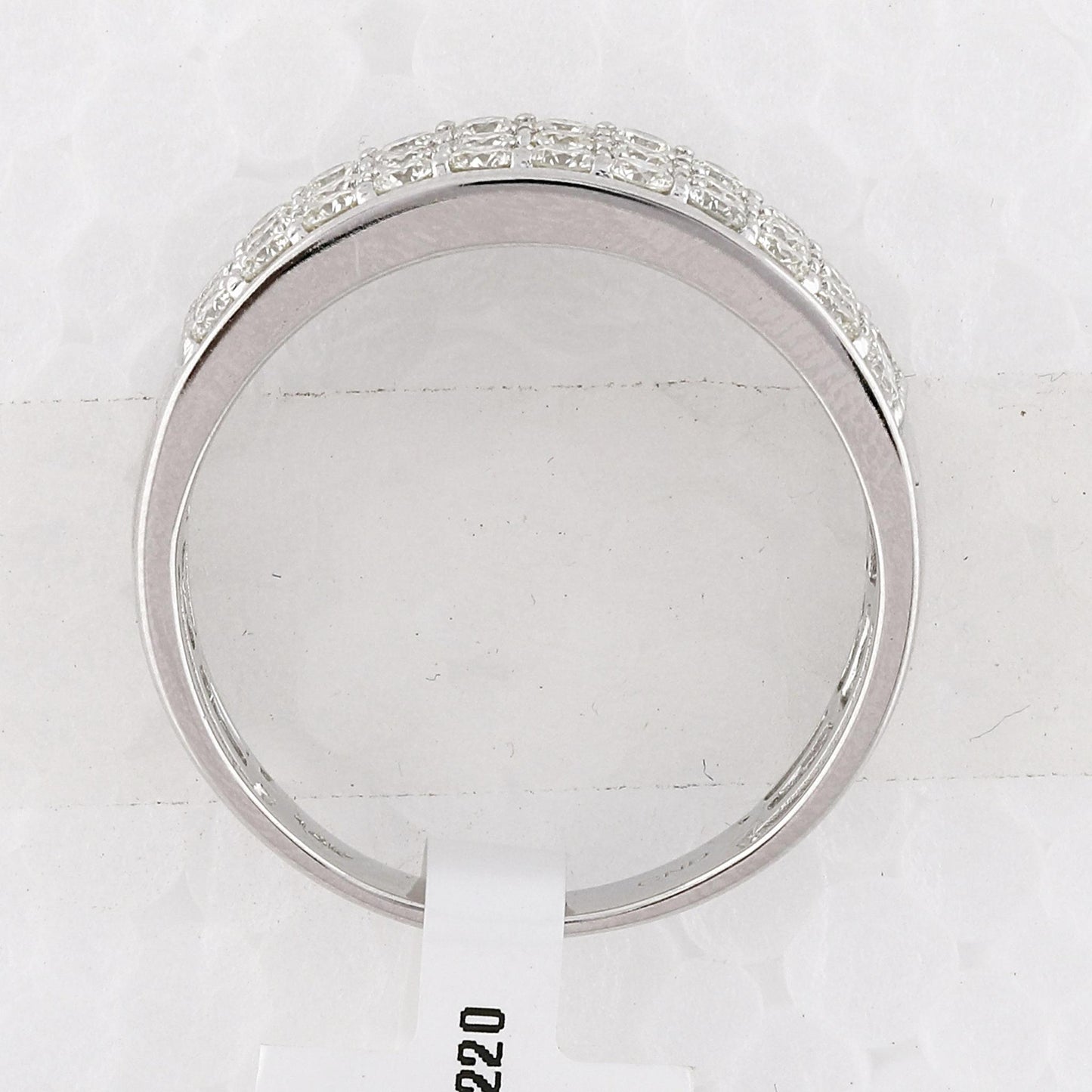 1.4 ctw Diamond Wedding Mens Band 14k White Gold Three Row Ring