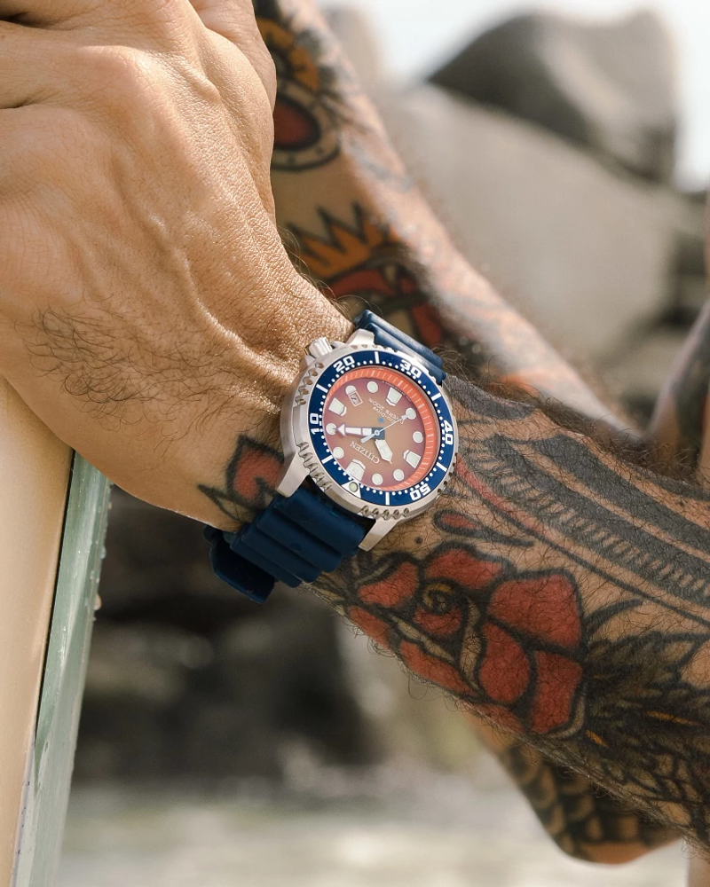 Citizen Eco-Drive Promaster Dive Orange Dial Mens Watch BN0169-03X