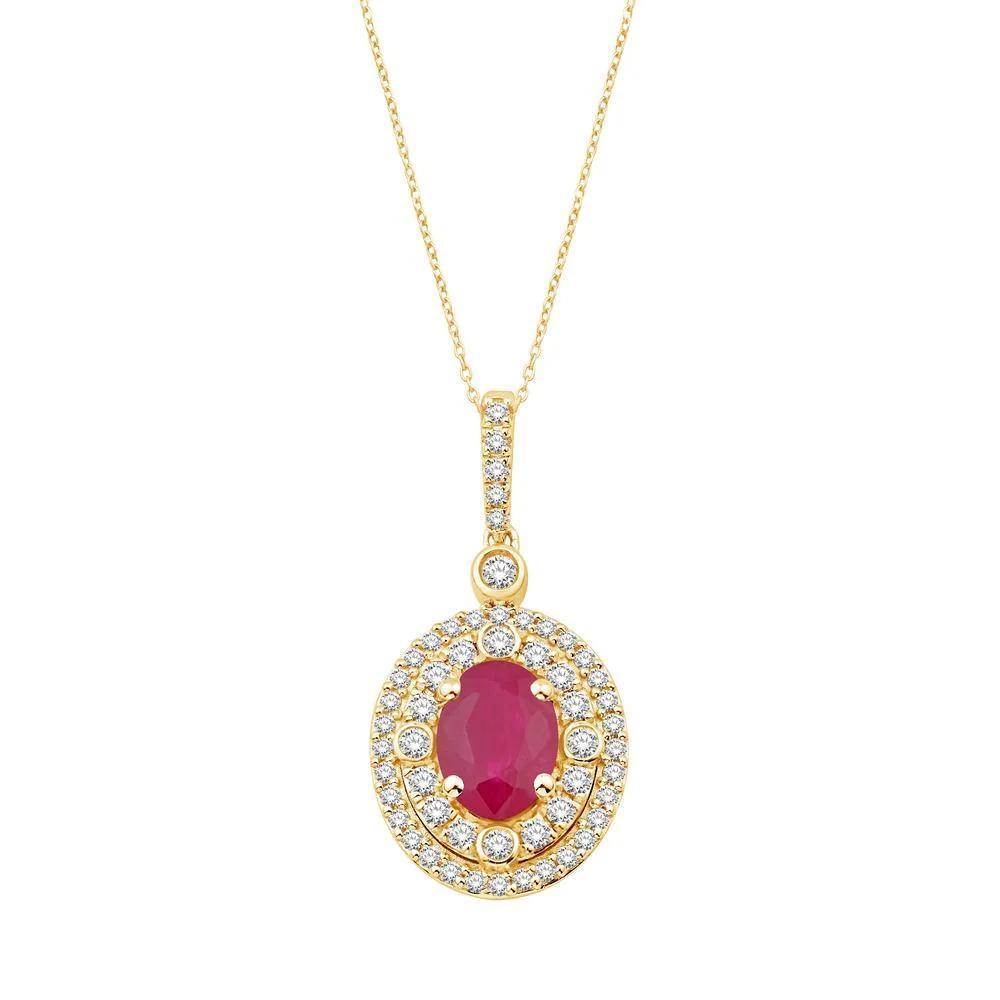 1.63ctw Diamond Pendant with chain (1.10 CTR) 14K Gold 0832271-YG