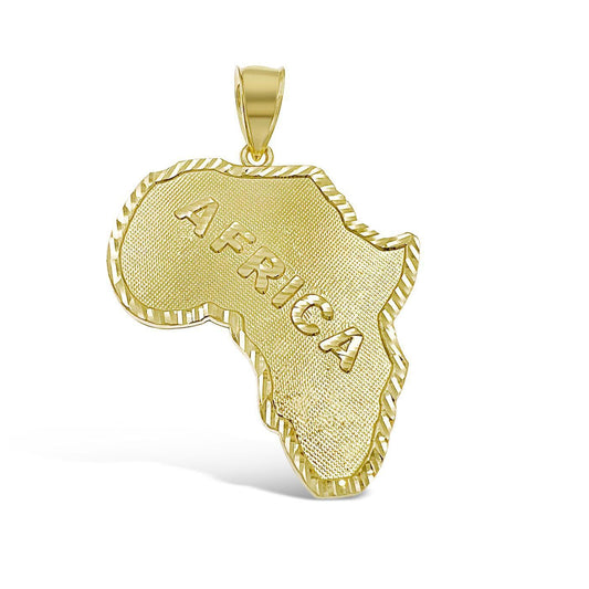 10k Yellow Gold Africa Map Continent Pendant