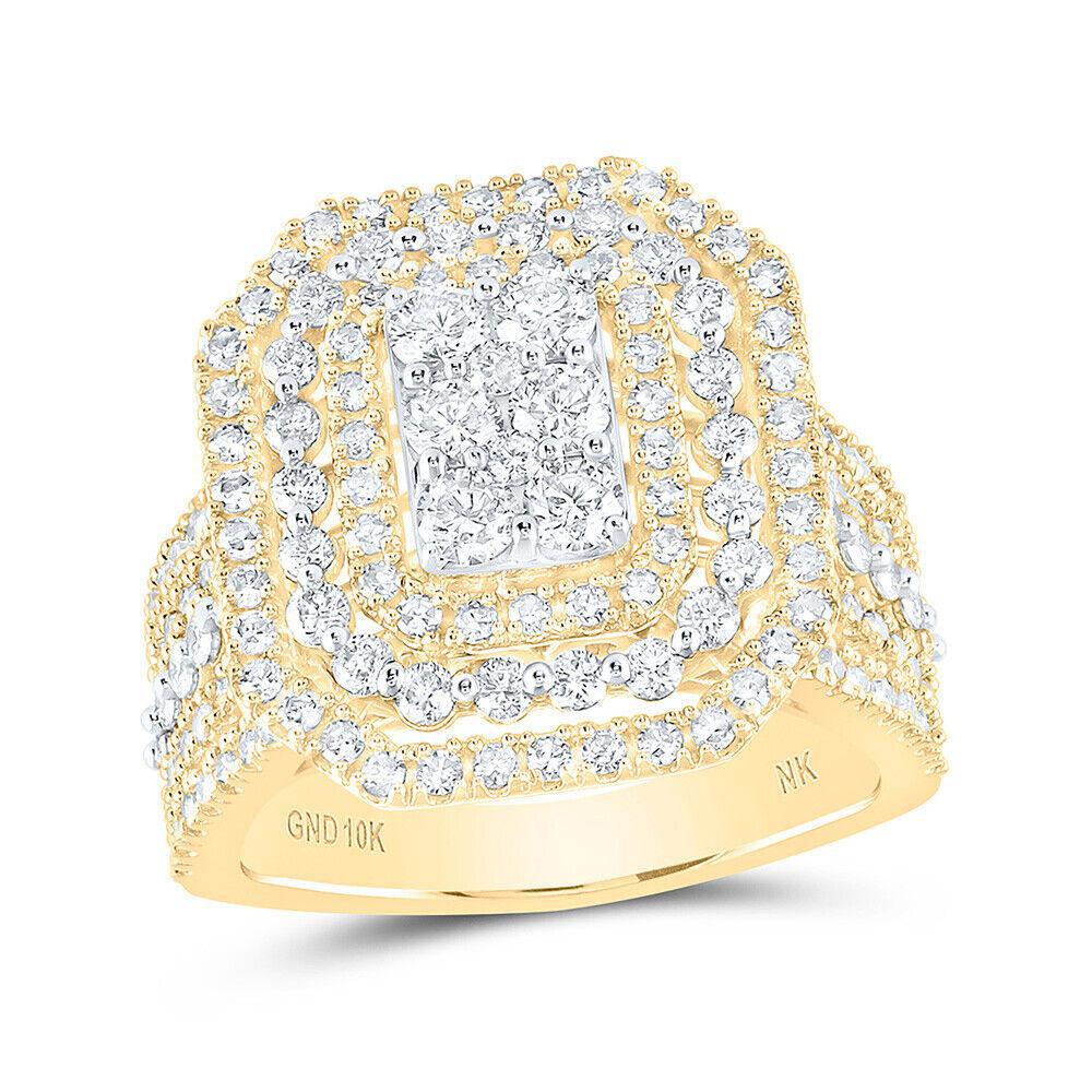 2ctw Diamond Octagon Halo Ring 10K Yellow Gold