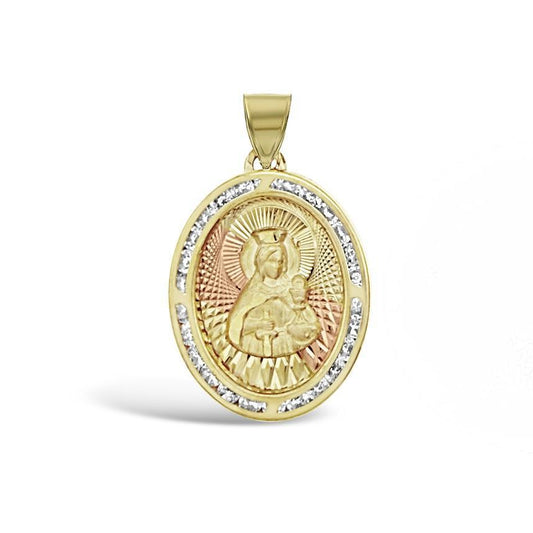 14K Two Tone Gold St. Barbara Pendant