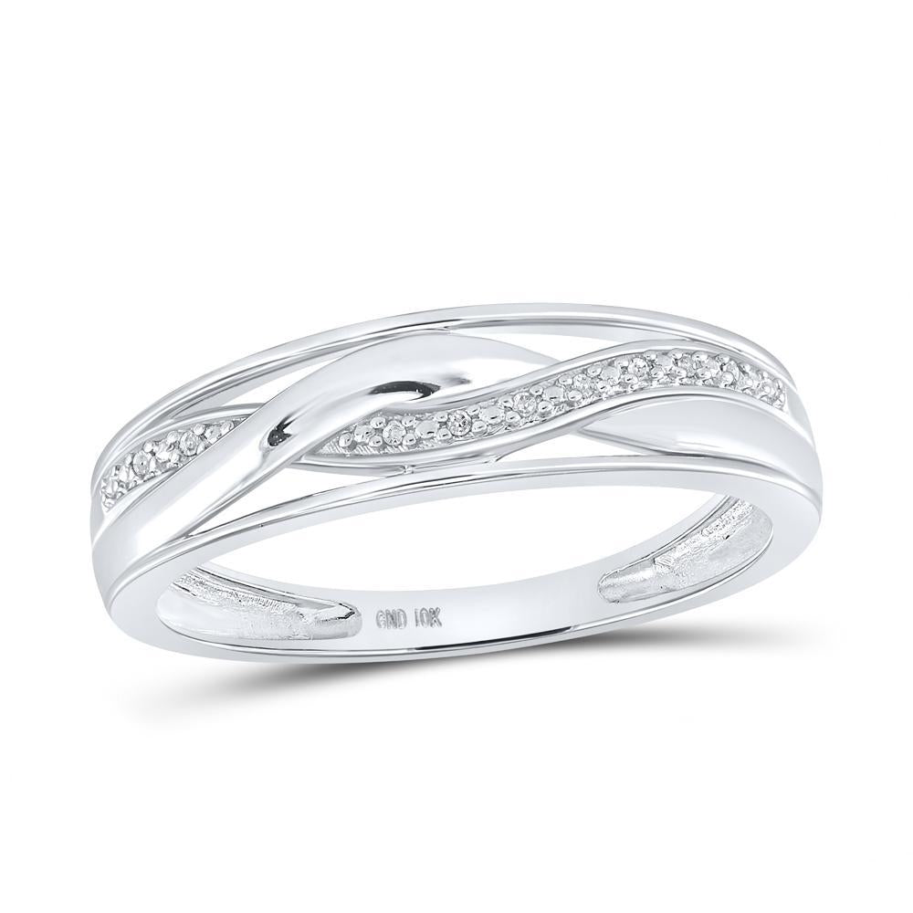 Diamond Cushion Shape Twisted Trio Wedding His Hers Set Ring Band 10k White Gold