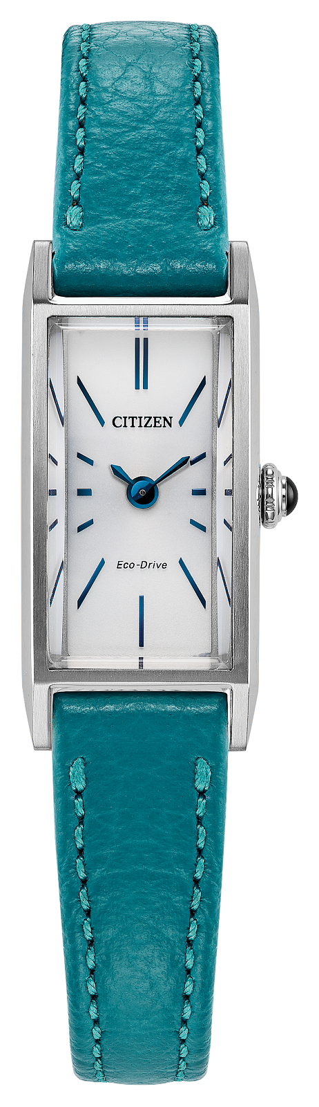 Citizen Fio Eco-Drive Rectangle Aquamarine Strap Womens Watch EG7120-00A