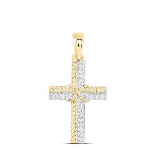 Diamond Cross Pendant 10K Yellow Gold