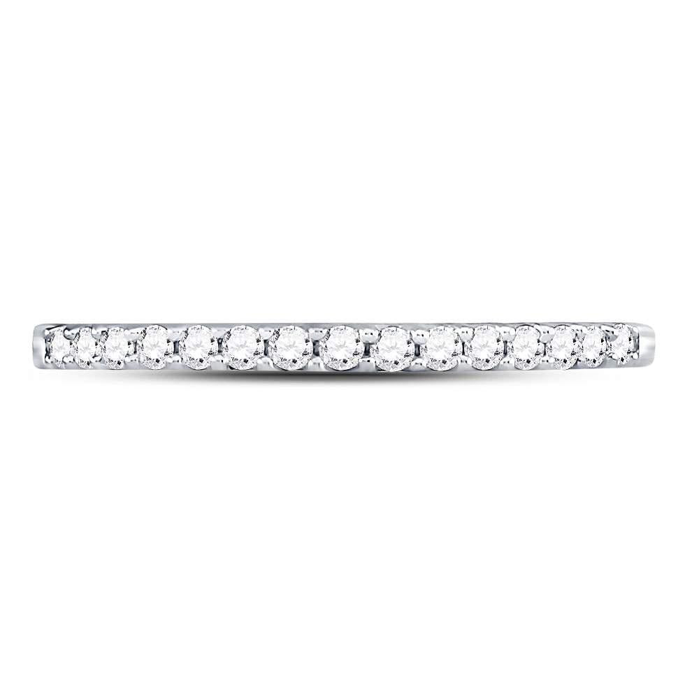 0.15ctw Diamond Wedding Band Ring 14K White Gold