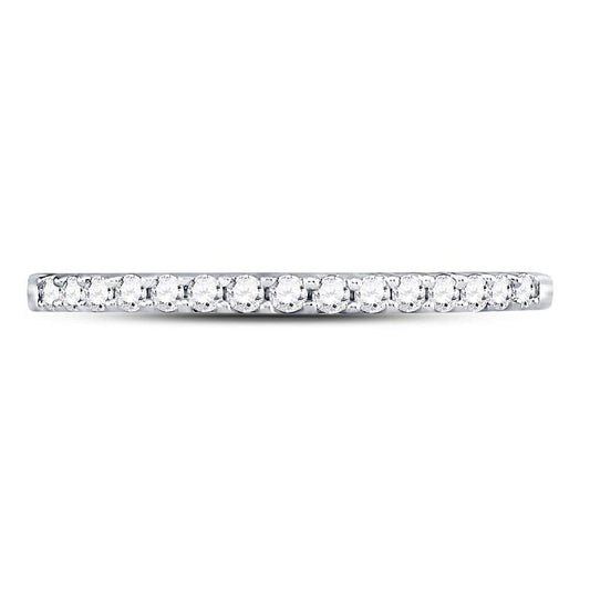 0.15ctw Diamond Wedding Band Ring 14K White Gold