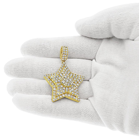 5.30ctw Diamond Star Pendant 14K Yellow Gold