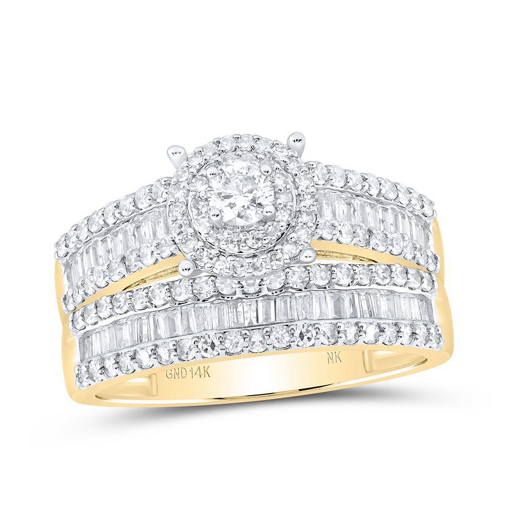 1.75ctw Diamond Trio Wedding His Hers Set Ring 14k Yellow Gold