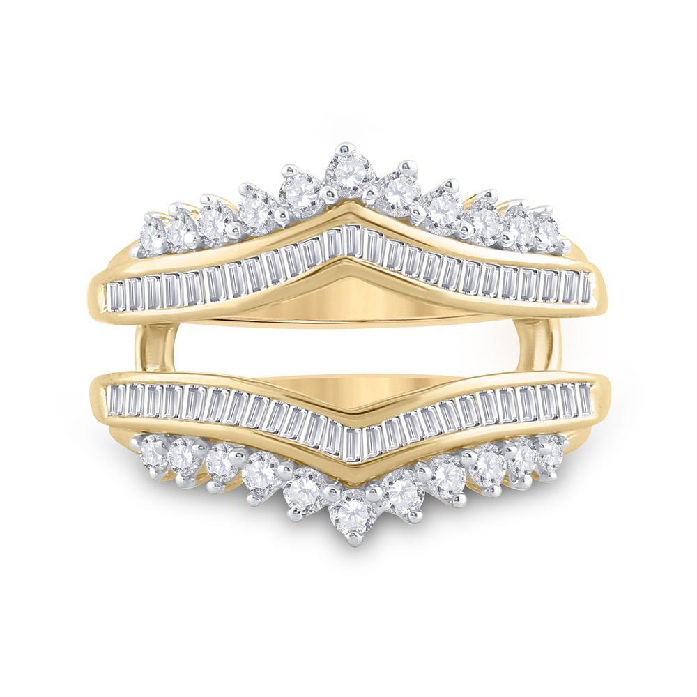 0.75ctw Diamond Wrap Guard Enhancer Wedding Womens Ring Band 14k Yellow Gold