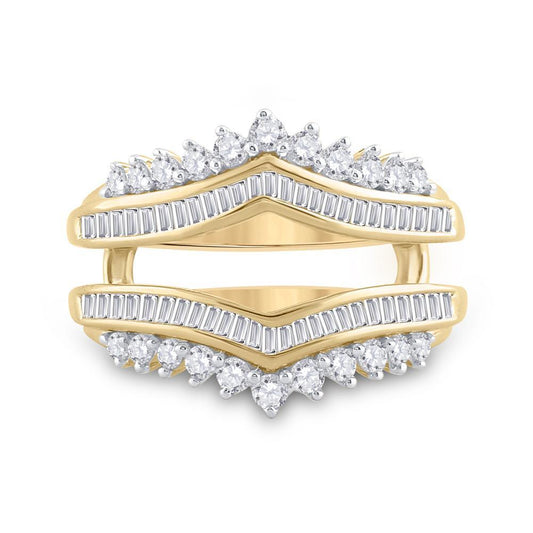 0.75ctw Diamond Wrap Guard Enhancer Wedding Womens Ring Band 14k Yellow Gold