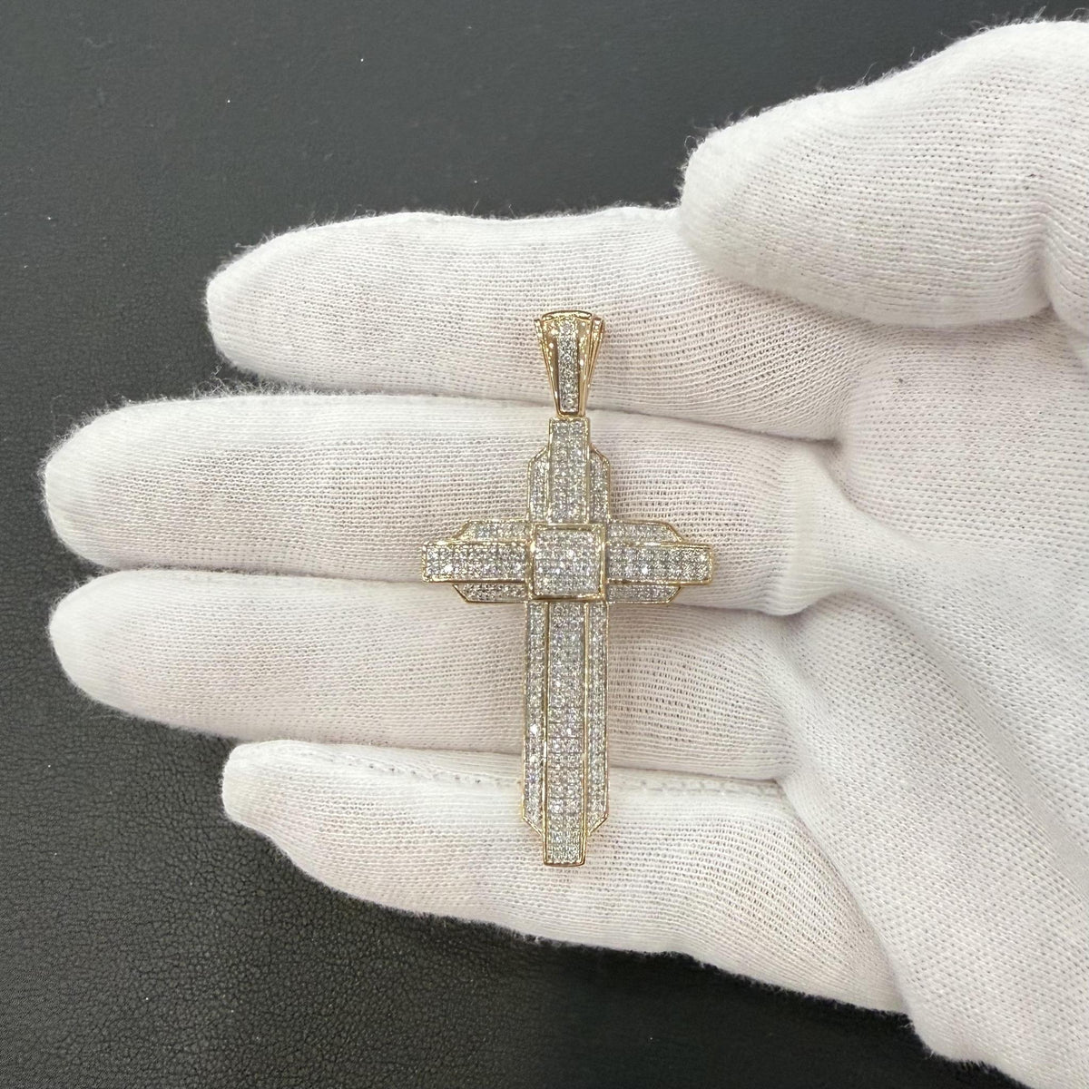 0.50ctw Diamond Cross Pendant 10K Yellow Gold