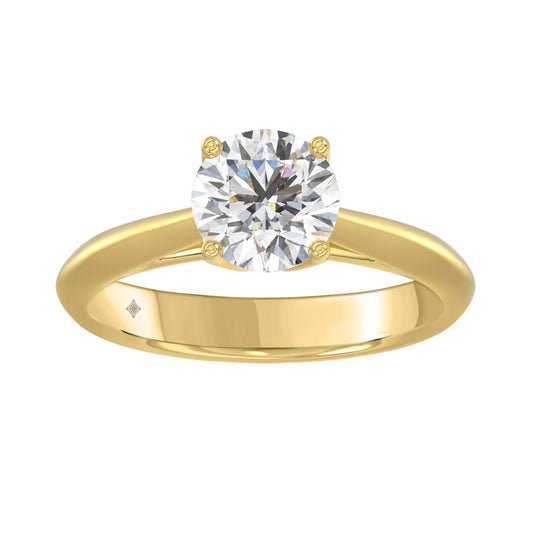 1.50 ct Lab Grown Round Diamond Solitaire Engagement Ring 14k Yellow Gold