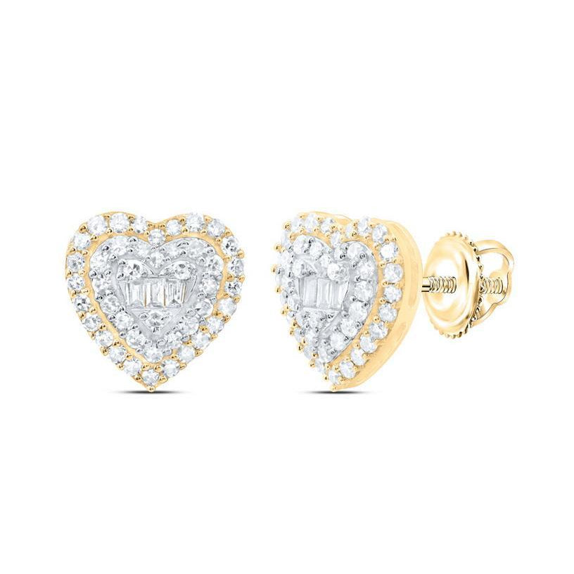 0.50ctw Diamond Heart Halo Stud Earrings 10K Gold