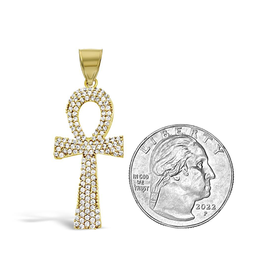 10K Yellow Gold Egyptian Ankh Cross Pendant