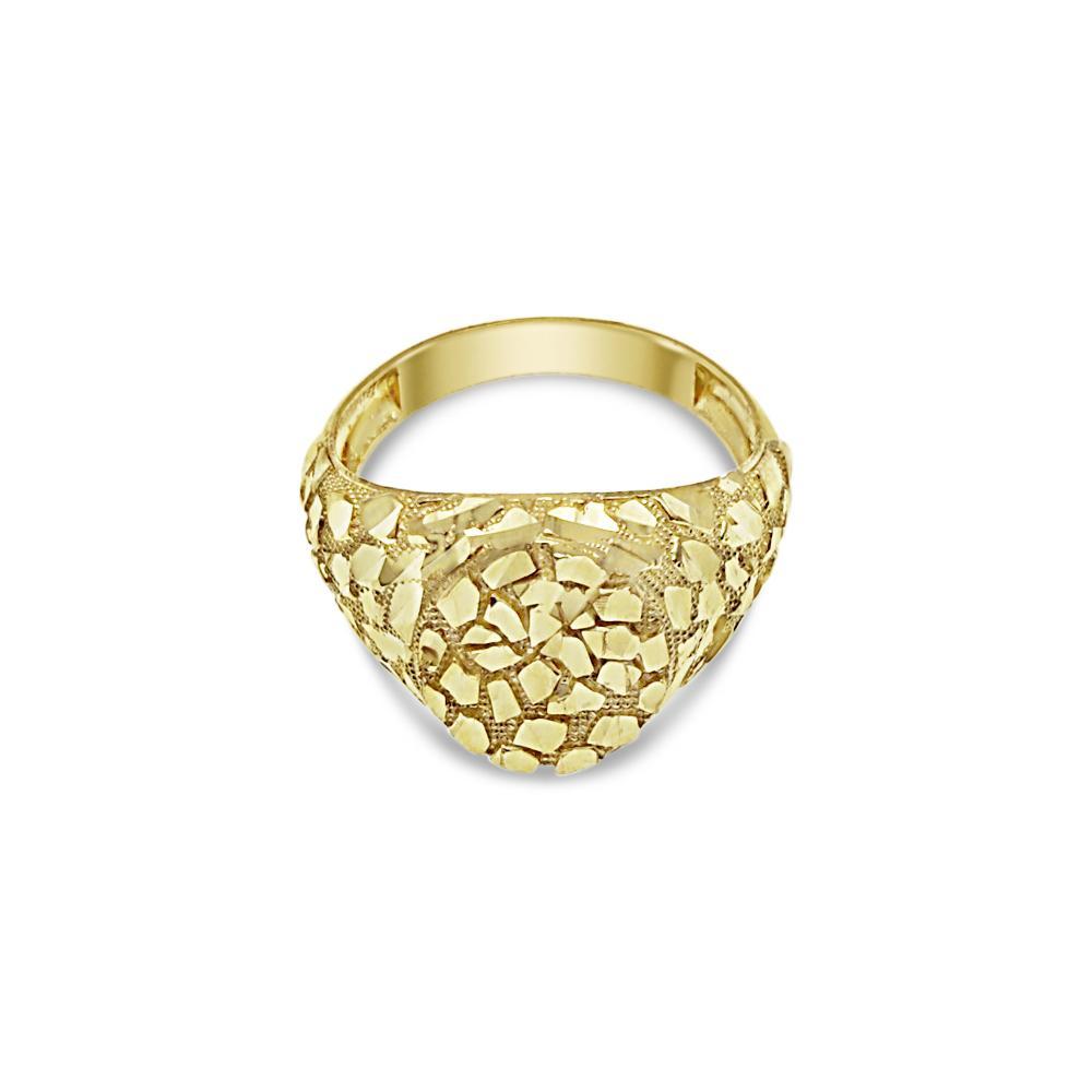 10K Yellow Gold Mens Nugget Oval Ring