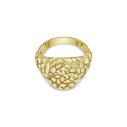 10K Yellow Gold Mens Nugget Oval Ring