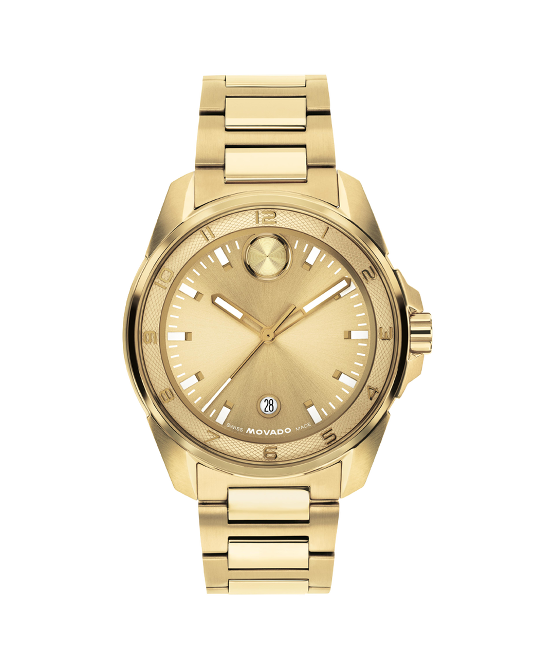 Movado BOLD Verso S Ionic Plated Gold tone Dial Mens Watch 3601392