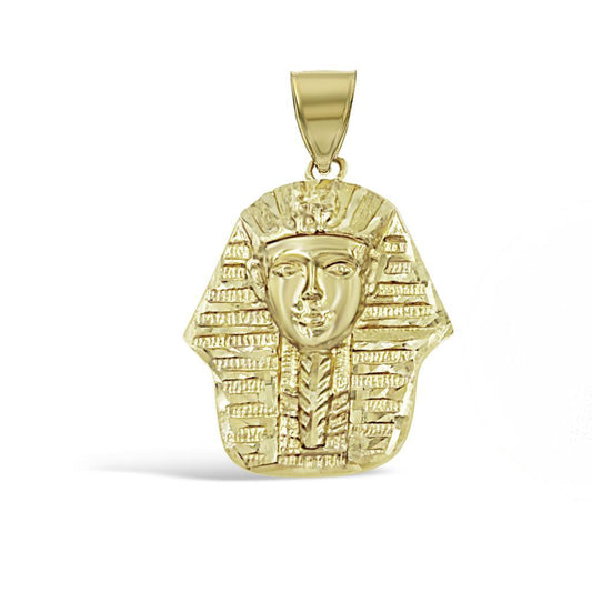 Egyptian Pharaoh King Pendant Real 10k Yellow Gold