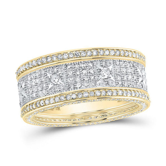 2.25ctw Round Diamond Mens Band Ring 10k Yellow Gold