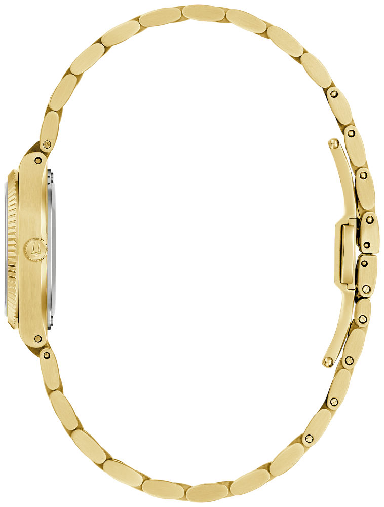 Bulova Super Seville Mini Gold Tone Silver Dial Womens Watch 97L189