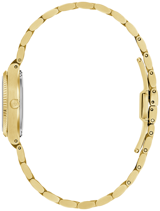 Bulova Super Seville Mini Gold Tone Silver Dial Womens Watch 97L189