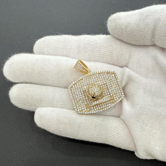 Basketball Hoop Pendant 925 Sterling Silver Gold Plated