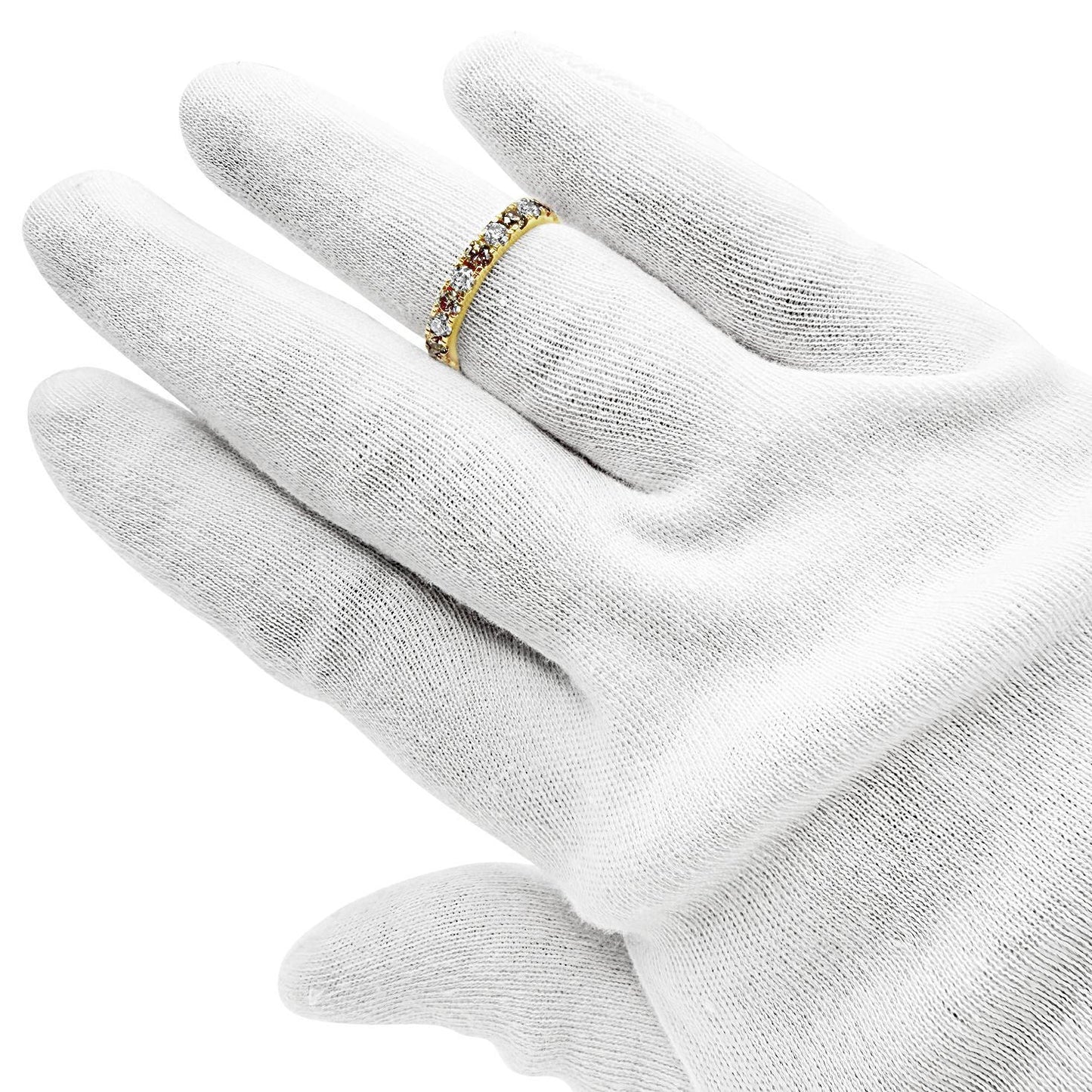 0.87ctw Cognac Diamond Womens Wedding Anniversary Band Ring 14k Yellow Gold