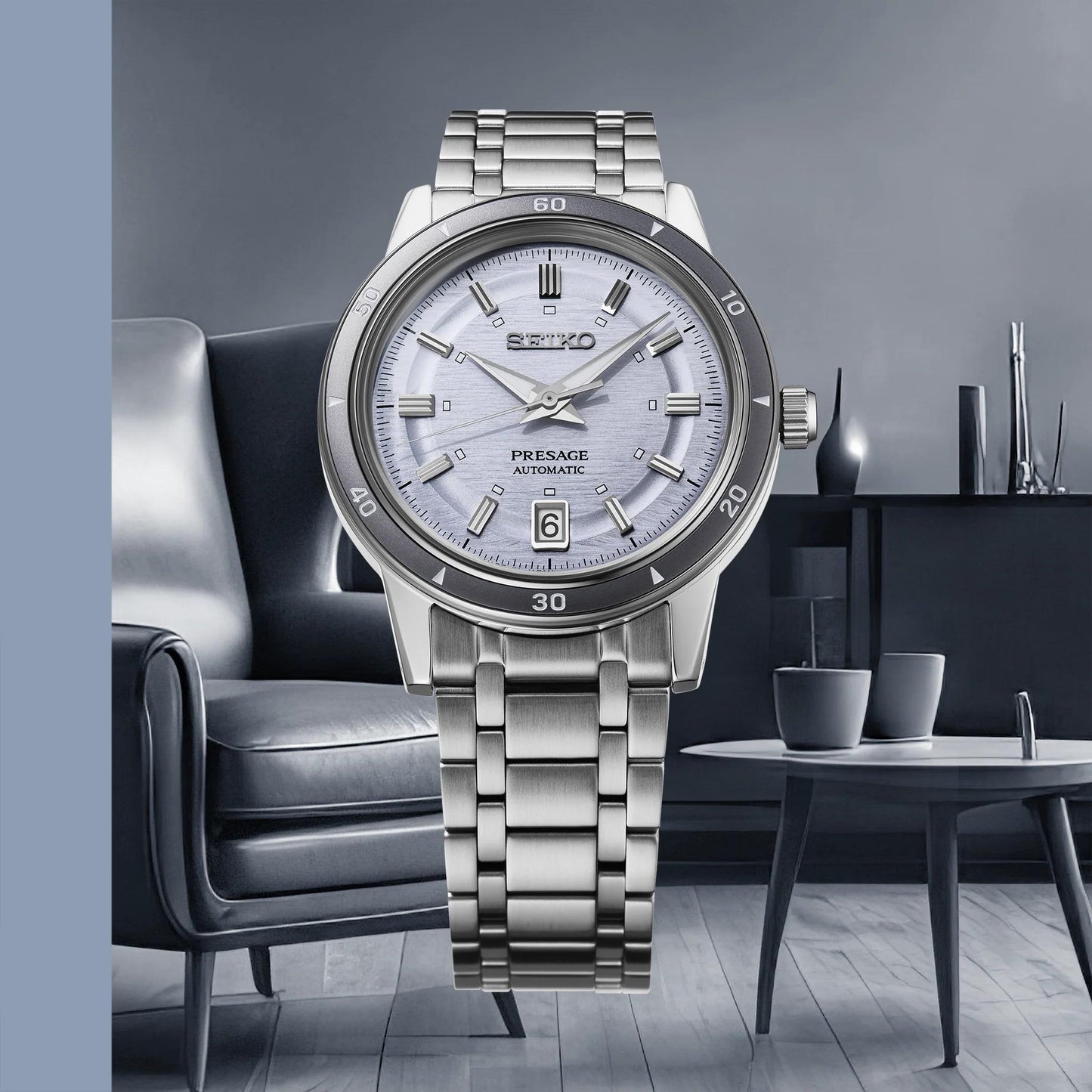 Seiko Presage Style 60s Automatic Silver Dial Mens Watch SRPL73