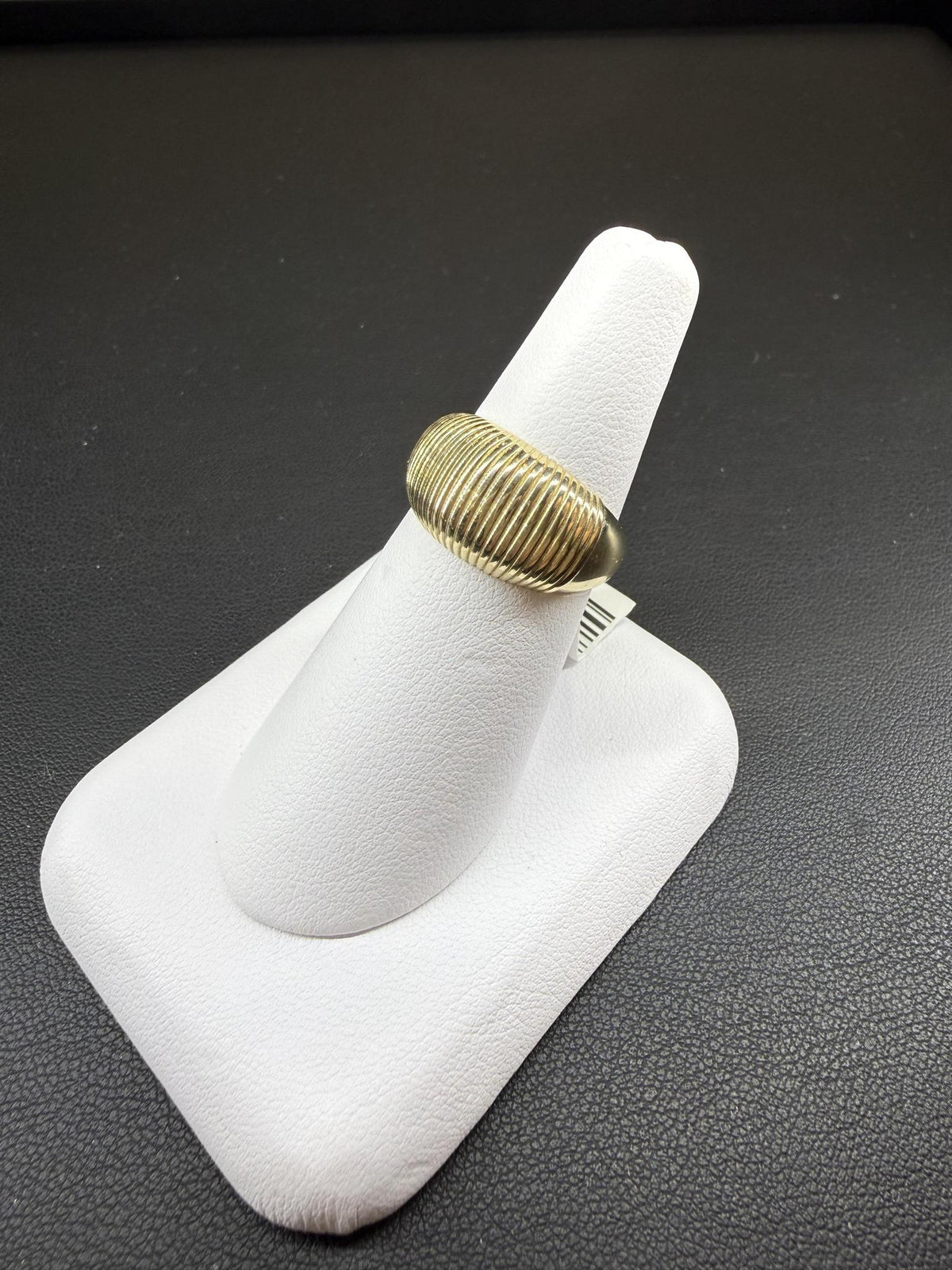 10K Yellow Gold Ribbed Dome Ring