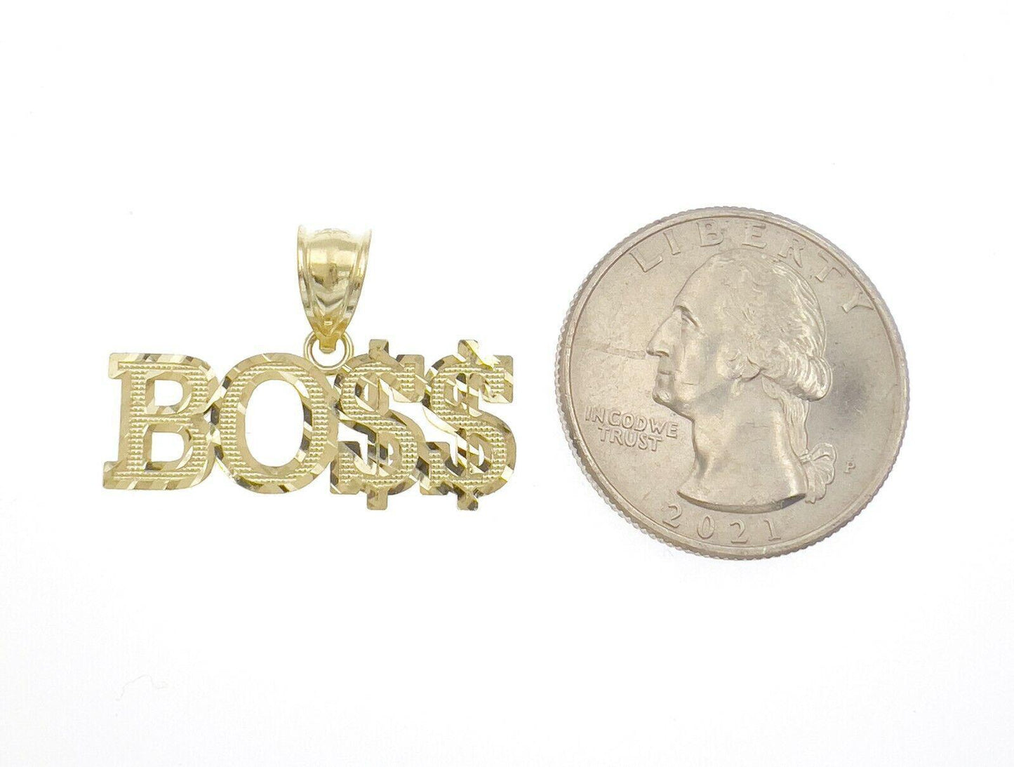 10k Yellow Gold BOSS Pendant Dollar Sign