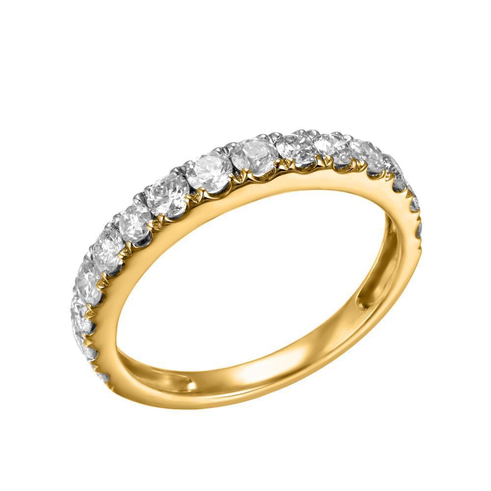 1ctw Diamond Single Row Ring Wedding Band 10k Yellow Gold Womens