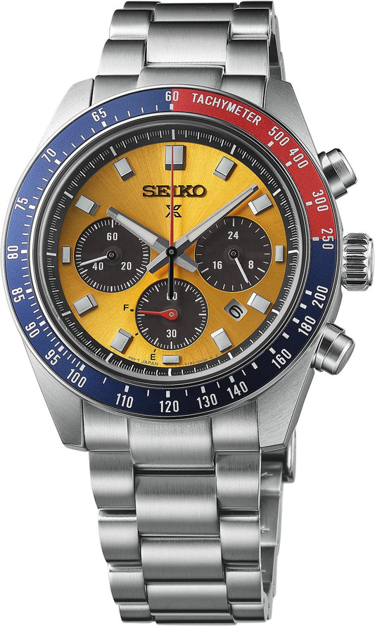 Seiko Prospex Speedtimer Solar Chronograph Yellow Dial Mens Watch SSC947