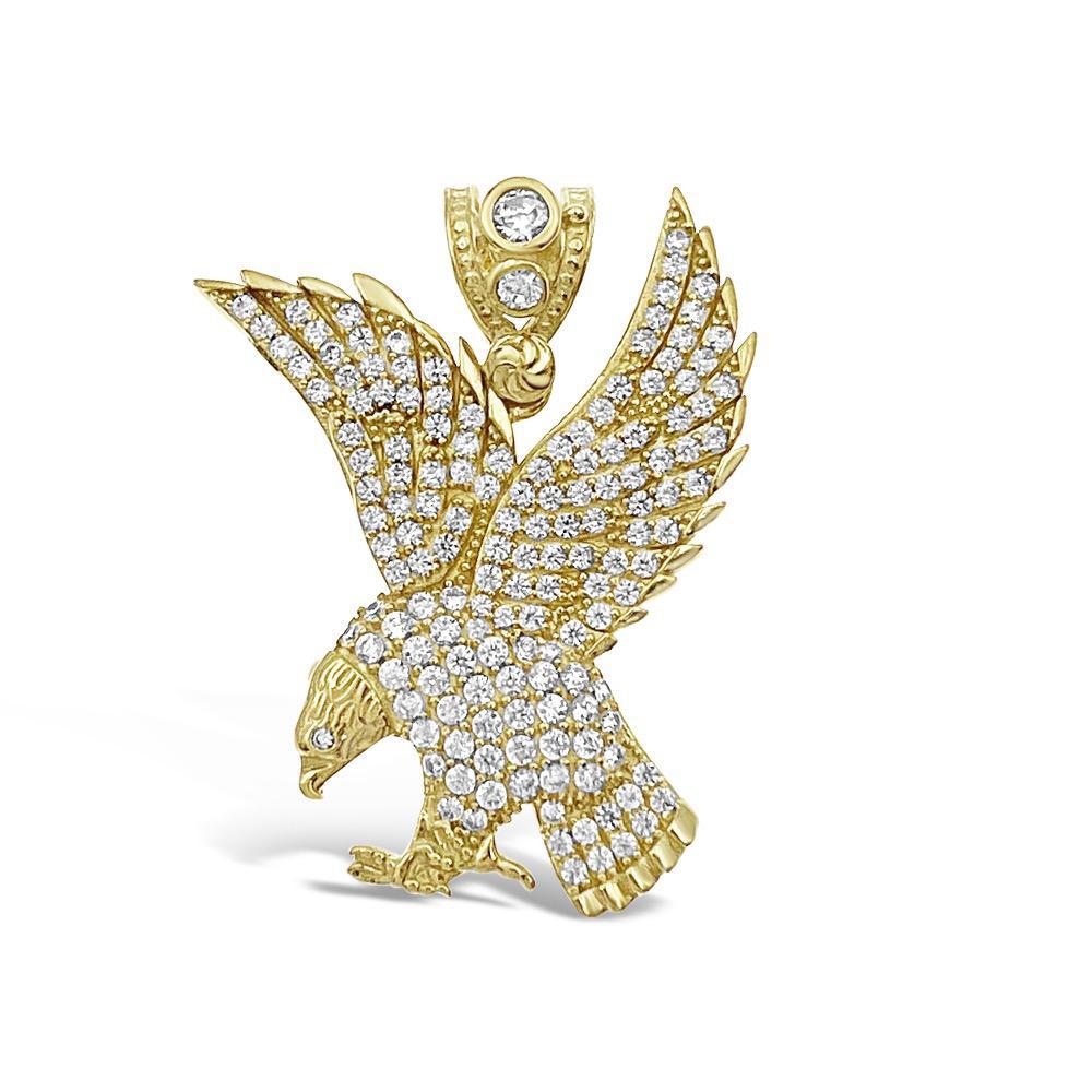 Eagle Pendant Real 10k Gold Charm 1.4"