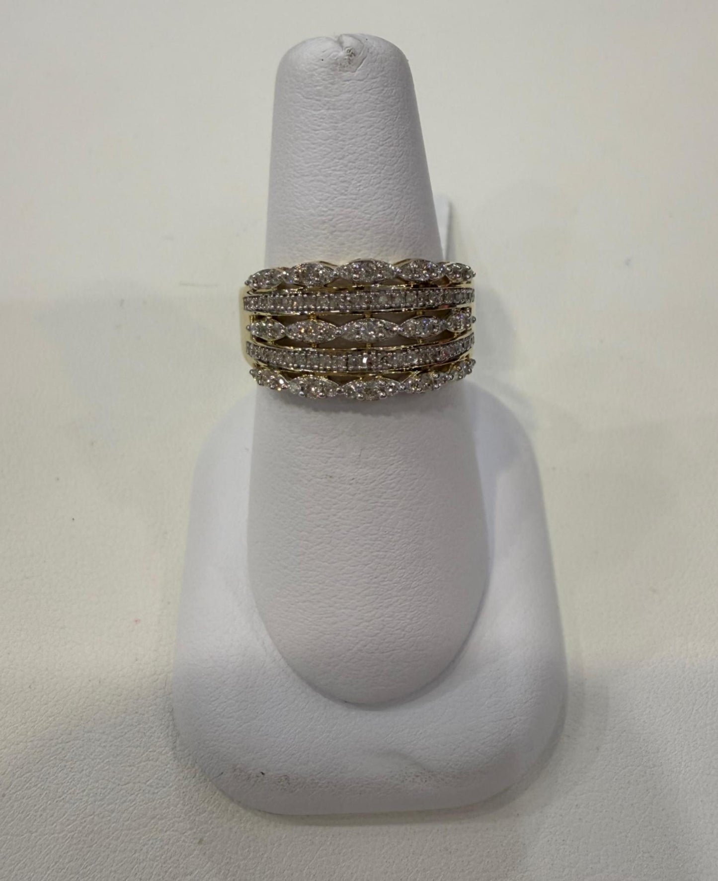 0.50ctw Diamond Wide Band Ring 10K Yellow Gold