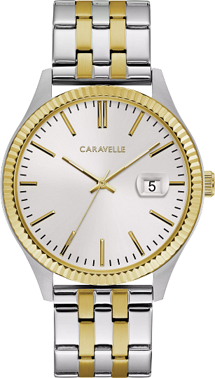 Caravelle by Bulova Dress Two Tone White Dial Men's Watch 45B148