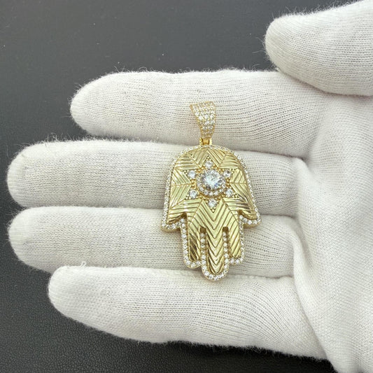 Hamsa Pendant Gold Plated 925 Sterling Silver