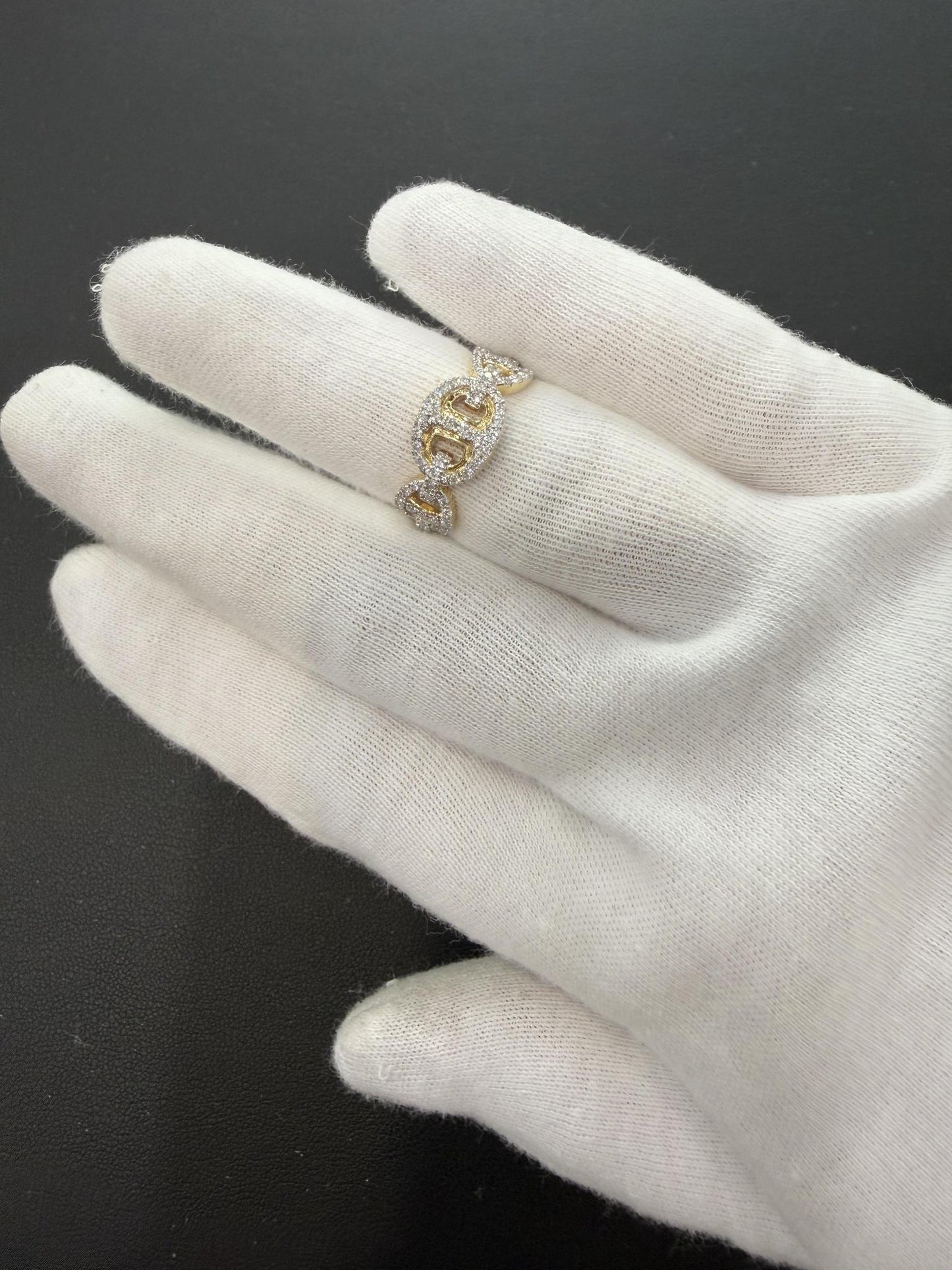0.50ctw Diamond Mariner Link Ring 14K Yellow Gold