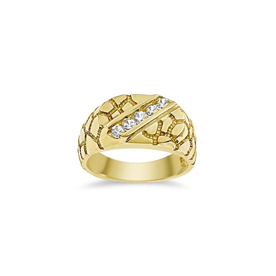 10K Yellow Gold Mens Nugget Ring