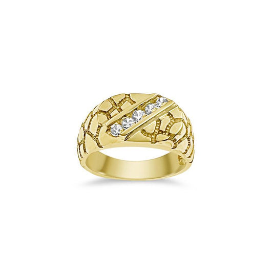 10K Yellow Gold Mens Nugget Ring